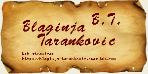 Blaginja Taranković vizit kartica